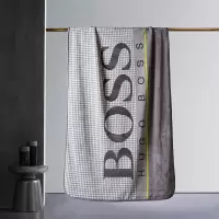 BOSS HUGO BOSS HBMT-015S 毛毯 LOGO 格纹毯(灰) 简约现代 100×140cm