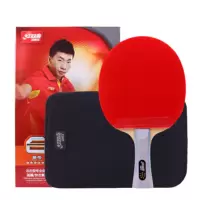 红双喜DHS乒乓球拍 横拍双面反胶6星单拍R6002(附拍套)