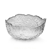 領藝 日式手工锤纹玻璃茶洗杯笔洗水洗碗水盂大号功夫茶具茶道配件沙拉碗餐具 锤纹茶洗16.4cmx7.2cm