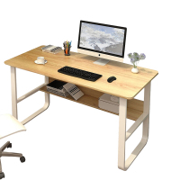 电脑桌台式家用简易书桌学习桌简约钢木加宽双层写字桌子