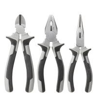 政睿 钳子3件套装 钢丝钳斜口钳尖嘴钳电工家用