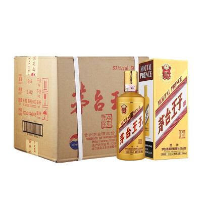 茅台王子酒 金王子 53度酱香型白酒 500ml*6瓶 整箱