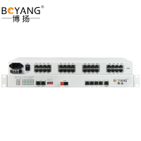 博扬 综合业务电话光端机 28路电话+2路磁石+4路百兆物理隔离网 单纤80公里 1对BY-28P2H-4EV-80KM