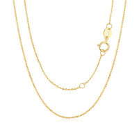 GZUAN古钻珠宝 18k黄金素金女士时尚百搭项链 O字链 XL0027