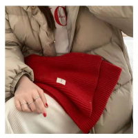 LOVO 毛线围巾 红色 35cm*180cm