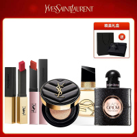 [礼盒装]圣罗兰自由之水30ml+圣罗兰皮革气垫B10+圣罗兰小金条1966+圣罗兰小粉条202+黑ya片香水50ml