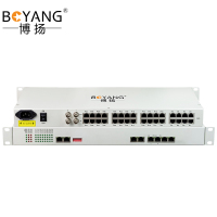 博扬 PCM复用设备光端机 2M语音设备 2E1转32路电话4路百兆网络机架式 1对价BY-PCM-2E1-32P4FE