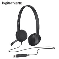 罗技(Logitech)H340 有线头戴式耳机有线 带麦克风话筒 电脑办公教育培训学习耳麦 usb接口 黑色