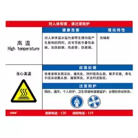 安赛瑞(SAFEWARE)职业病危害告知卡(高温)60×45cm 塑料板 YX
