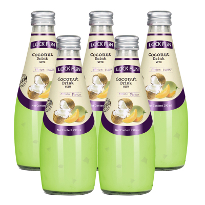 乐可芬(LOCKFUN)泰国原装进口椰果椰汁饮料多口味果汁椰子水饮品 [哈密瓜味]290ml*5瓶