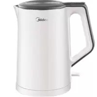 美的(Midea)MK-HJ1522 电热水壶家用自动断电保温一体开水壶304不锈钢快壶 米白色