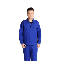 安赛瑞(SAFEWARE)春秋加厚款纯色劳保工作服(套装)XL 棉质 艳蓝色 适合身高173-176cm YX