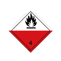 安赛瑞(SAFEWARE)危险品标识(易于自燃的物质 4)20片装 10×10cm 不干胶 YX