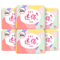 高洁丝(Kotex) 迷你巾190mm10片*6包 柔软透气日用 零触感护垫姨妈巾 超薄绵柔直条卫生巾