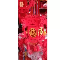 墨斗鱼新年小红灯笼挂饰 随机发货