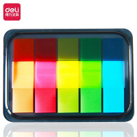 得力(deli)100张5色荧光膜指示标签贴44*12mm 9060 24本/盒