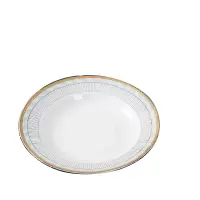 DP自助餐具套装(陶瓷金边圆盘直径8寸+不锈钢食品夹)