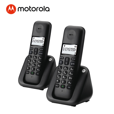 摩托罗拉 数字无绳电话机 无线座机 子母机 单机 办公家用 中文按键 屏幕白色背光T301C(黑色)