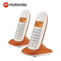 摩托罗拉 数字无绳电话机 无线座机 子母机 单机 办公家用 来电显示 三方通话 C1001XC(橙色) 一拖一