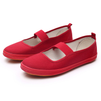 红色平底婚鞋 广场舞鞋红鞋帆布鞋闰月鞋 34-40码