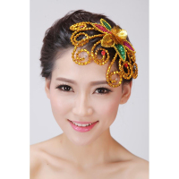 儿童演出头饰 舞台夸张成人跳舞蹈少数名族傣族头花亮片古典舞发饰