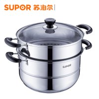 苏泊尔(SUPOR)好帮手不锈钢双层蒸锅26cm SZ26B7