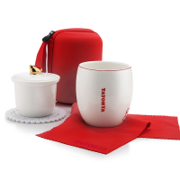 多样屋 旅行茶具套装 盛世牡丹 便携茶具组合装TA31-0012BP 红色
