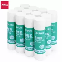 得力(deli) 7102 固体胶固体胶棒儿童学生财务办公用品高粘度PVA材质 21g 白色 12支/盒