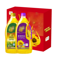 诚善 福临门食用油1.8Lx2瓶礼盒装玉米油葵花籽油中粮食用油礼盒礼品慰问福利 (SL)单位:箱