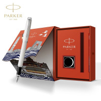 派克(PARKER) IM纯白白夹墨水笔+大都会北京礼盒