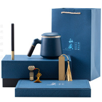 茶花(CHAHUA) 蓝色水杯+U盘+书签+笔蓝礼盒
