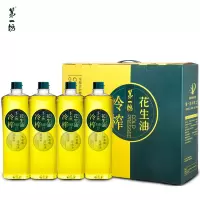 第一坊 冷榨花生油1L*4瓶礼盒装低油烟食用油