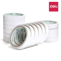 得力30402棉纸双面胶带18mm*10y*80um(白)(16卷/袋)
