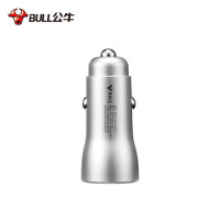 公牛(BULL)GNV-TQC120 车载充电器 银色塑料车载 车充点烟器USB快充一拖二充电器(Z)