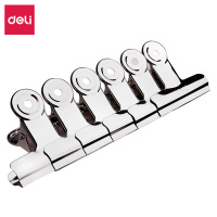 得力(deli)9521票夹大中小号圆形票夹不锈钢铁票夹小夹子 办公用品 超大号(76mm/6个装)