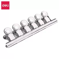 得力(deli)9524票夹大中小号圆形票夹不锈钢铁票夹小夹子 办公用品 大号(38mm/6个装) 12包