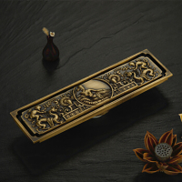 潜水艇(submarine) 长方形地漏防臭防虫防返水防返味青古铜色 QLTDC50-30T 古法锻打立体画面