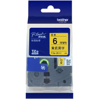 兄弟TZe-611 黄底黑字色带 6mm