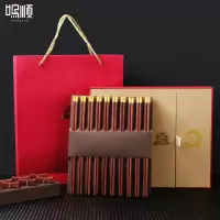 鸣顺鸡翅木筷子高档家用精品红檀木筷子高颜值礼盒10双装实木快子