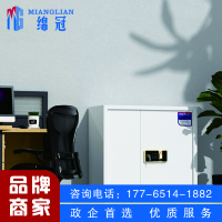 绵冠保密柜文件柜资料柜钢制带锁储物柜双保险电子指纹密码锁防盗铁皮柜灰白色矮柜单节
