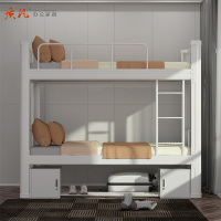 质凡上下铺铁架床双层宿舍高低床铁艺学校公寓工地双人床员工高低铁架子床