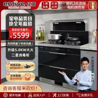 亿田(entive)N01X-C 升级款二星消毒柜款集成灶 一体灶家用 多功能保洁柜 大吸力烟机 玻璃台面(液化气)