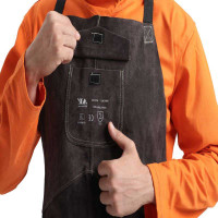 AP-6100 炭啡色全皮护胸围裙 107CM*63CM