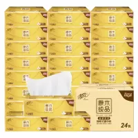 清风 抽纸 原木金装 纸抽 面巾纸 360张*24包(加韧 可湿水 120抽每包)无香 (整箱销售)