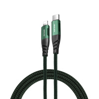 飞毛腿PTL21(苹果)PD闪充数据线 1米 墨绿色