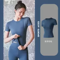 班蒂纳运动上衣女夏季薄款网红紧身显瘦外穿短袖T恤衫健身房跑步瑜伽服MTDX