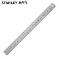 史丹利STANLEY 不锈钢直尺30cm 双面公英制钢直尺小尺子加厚钢板尺铁尺子厘米 35-345-23