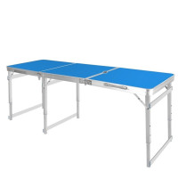 三极户外 户外折叠桌铝合金可折叠桌子1.2米 一桌四椅(蓝色)