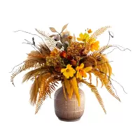 掬涵秋程设计师仿真花束手捧花高档橙色插花客厅餐桌花艺轻奢摆件HY09082