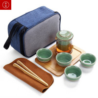 方然 A-645哥窑旅行茶具 茶具套装便携式旅行包简约 哥窑旅行茶具